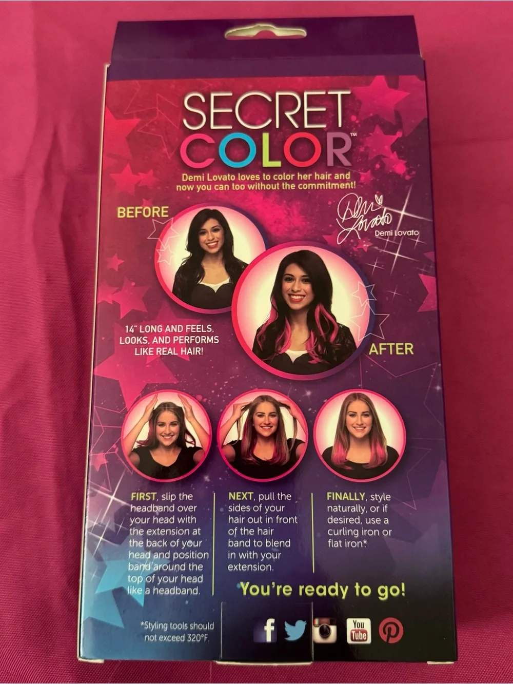 Demi Lovato Merch / Secret Color Headband Hair Extensions Demi Lovato *UNOPENED*